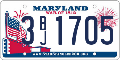 MD license plate 3BJ1705