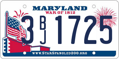 MD license plate 3BJ1725