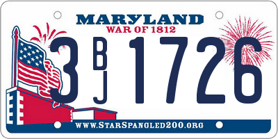 MD license plate 3BJ1726