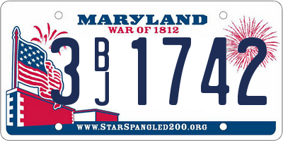 MD license plate 3BJ1742
