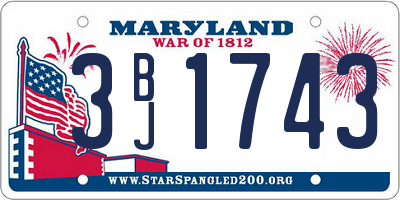 MD license plate 3BJ1743