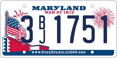 MD license plate 3BJ1751