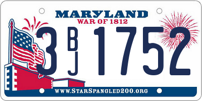 MD license plate 3BJ1752