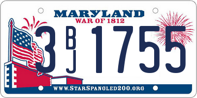 MD license plate 3BJ1755