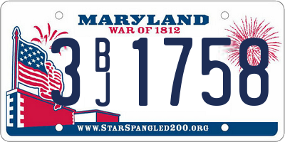 MD license plate 3BJ1758