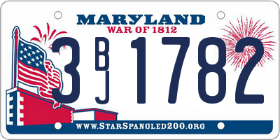 MD license plate 3BJ1782