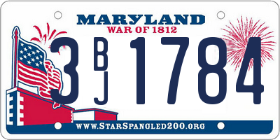 MD license plate 3BJ1784