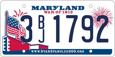 MD license plate 3BJ1792