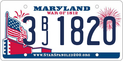 MD license plate 3BJ1820