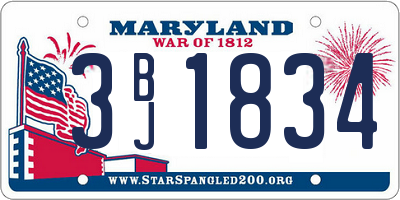 MD license plate 3BJ1834
