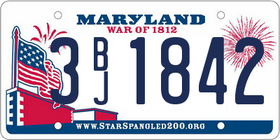 MD license plate 3BJ1842