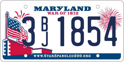 MD license plate 3BJ1854