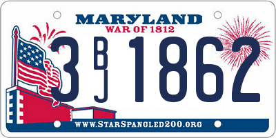 MD license plate 3BJ1862