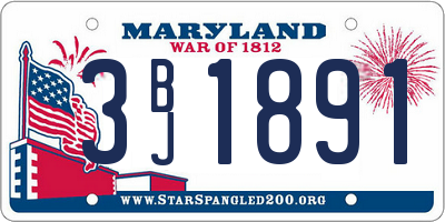 MD license plate 3BJ1891