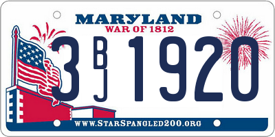 MD license plate 3BJ1920