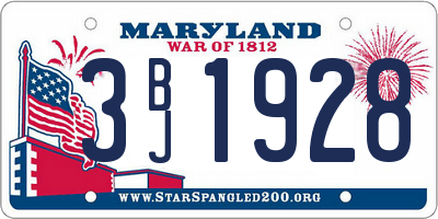 MD license plate 3BJ1928