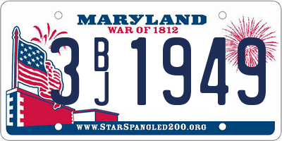 MD license plate 3BJ1949