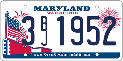 MD license plate 3BJ1952