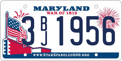 MD license plate 3BJ1956