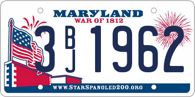 MD license plate 3BJ1962