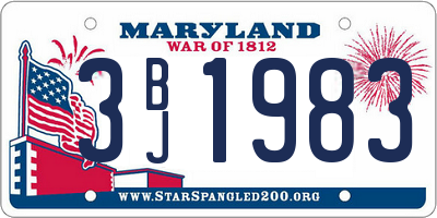 MD license plate 3BJ1983