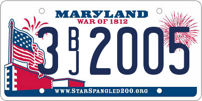 MD license plate 3BJ2005