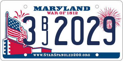 MD license plate 3BJ2029