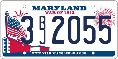 MD license plate 3BJ2055