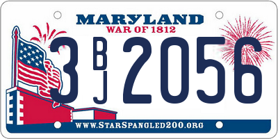 MD license plate 3BJ2056