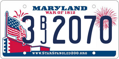 MD license plate 3BJ2070
