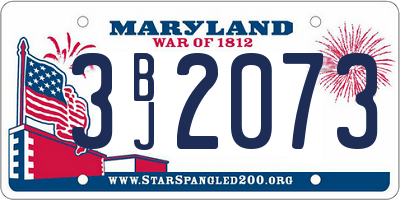 MD license plate 3BJ2073