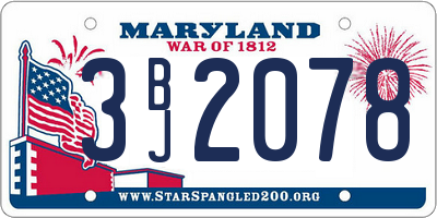 MD license plate 3BJ2078