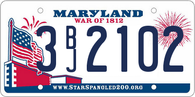 MD license plate 3BJ2102