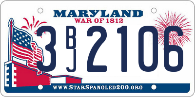 MD license plate 3BJ2106