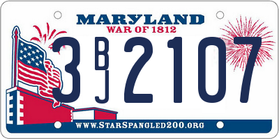 MD license plate 3BJ2107