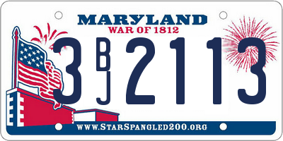 MD license plate 3BJ2113
