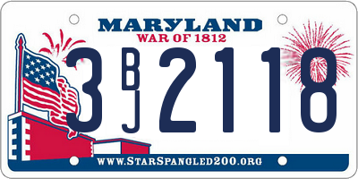 MD license plate 3BJ2118