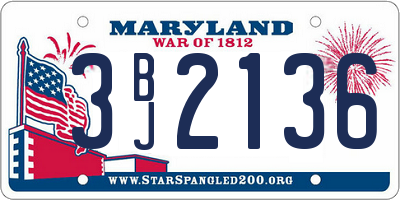 MD license plate 3BJ2136