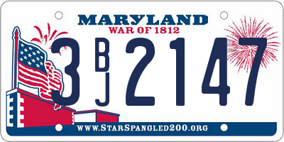 MD license plate 3BJ2147