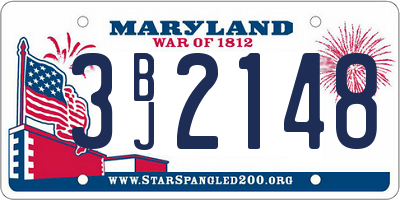 MD license plate 3BJ2148