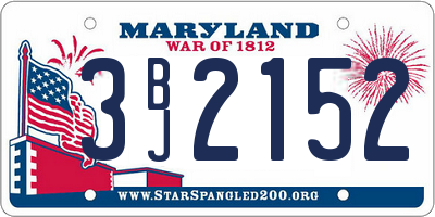 MD license plate 3BJ2152