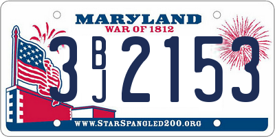 MD license plate 3BJ2153