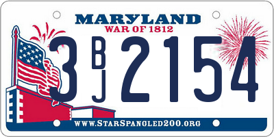 MD license plate 3BJ2154