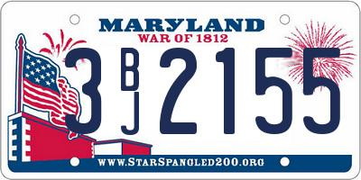 MD license plate 3BJ2155
