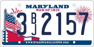MD license plate 3BJ2157