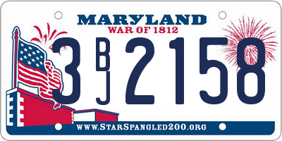 MD license plate 3BJ2158
