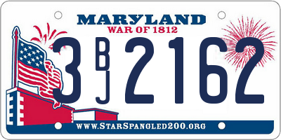 MD license plate 3BJ2162