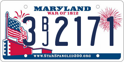 MD license plate 3BJ2171