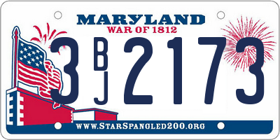 MD license plate 3BJ2173