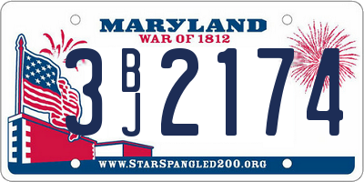MD license plate 3BJ2174